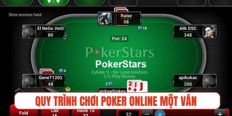 Quy trình chơi Poker online một ván tiêu chuẩn quốc tế